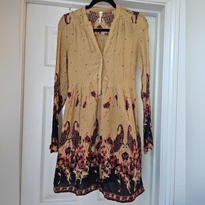 Free People size XS midi dress boho festival pockets